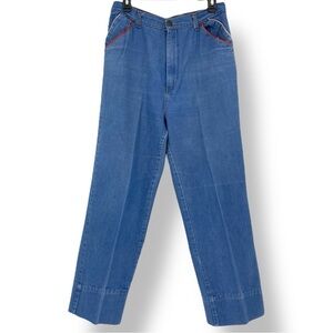Vintage Kmart 70s High Waisted Pleated Trouser Blue Jeans size 17/18